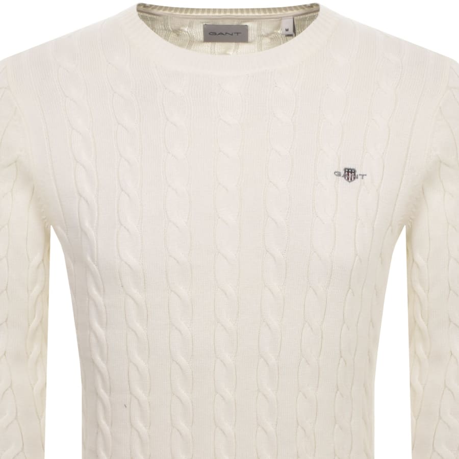 Gant men's cotton cable crew jumper hotsell