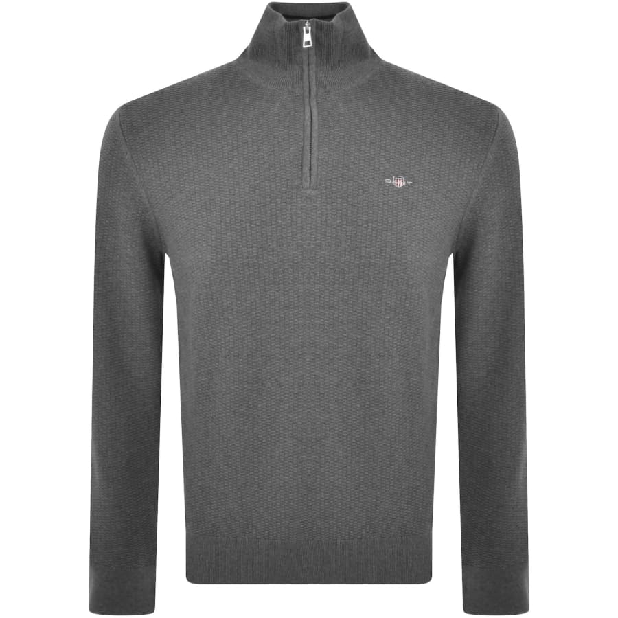 Gant half zip textured jumper clearance