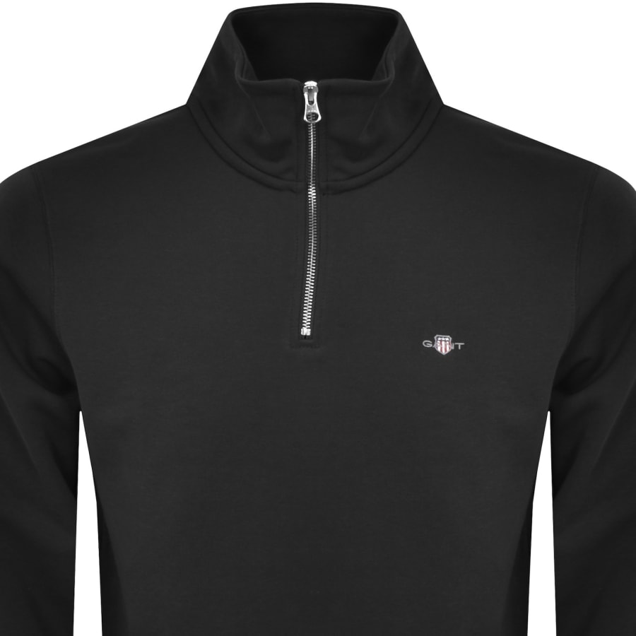Gant Shield Logo Half Zip Sweatshirt Black Mainline Menswear Australia