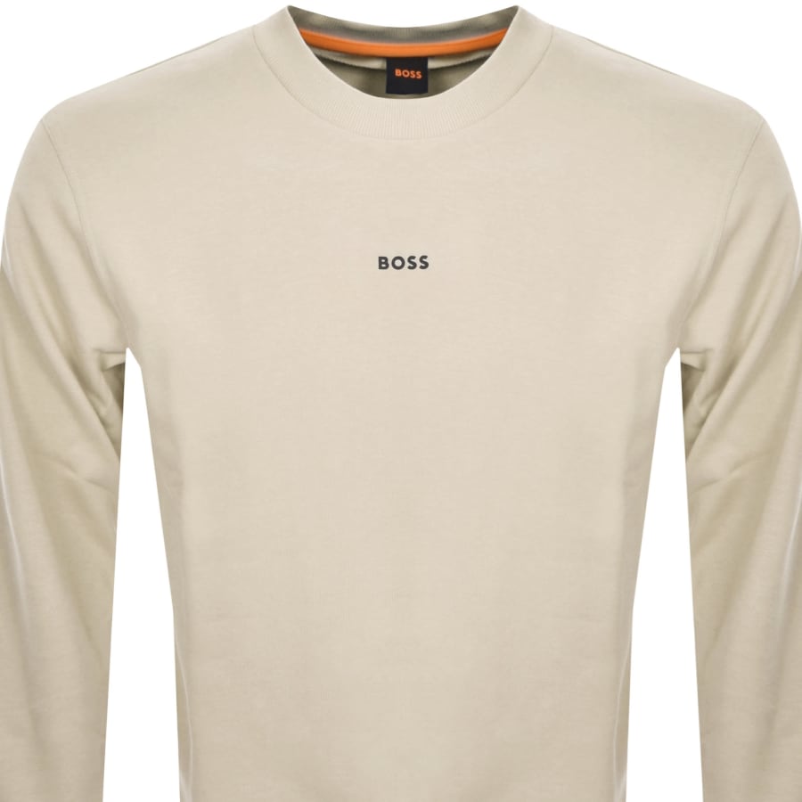 Image number 2 for BOSS We Small Crew Neck Sweatshirt Beige