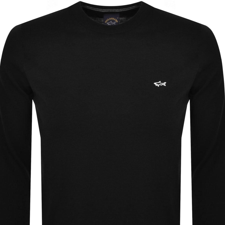 Paul Shark Wool sweater with Shark badge Man Black Size 5XL