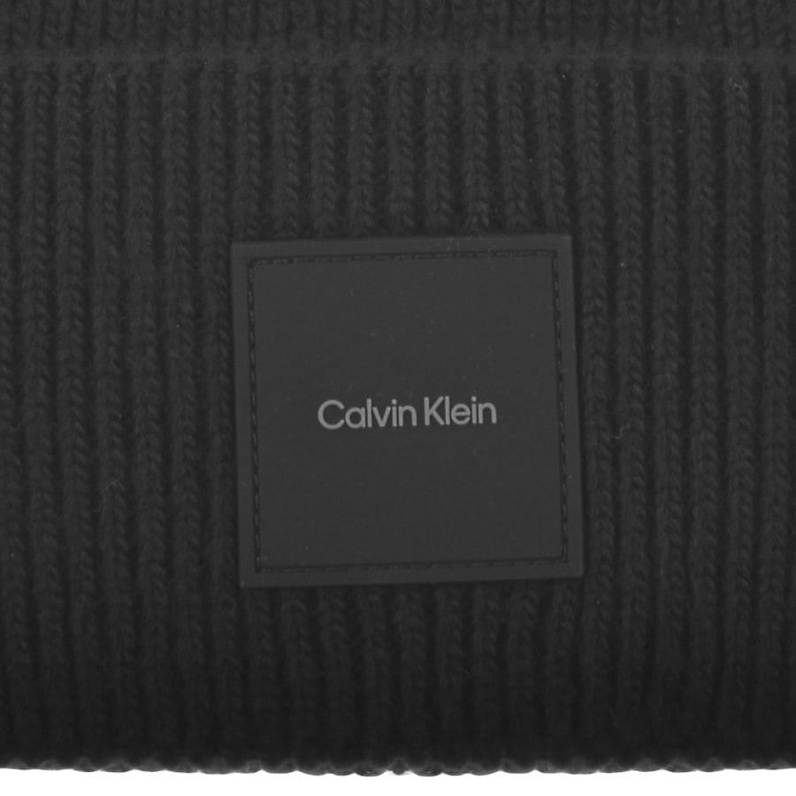Image number 3 for Calvin Klein Fine Rib Beanie Black
