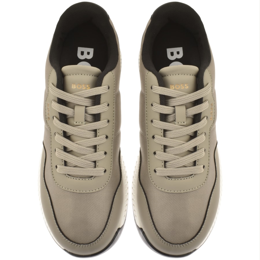 Image number 3 for BOSS Titanium Runner Trainers Beige