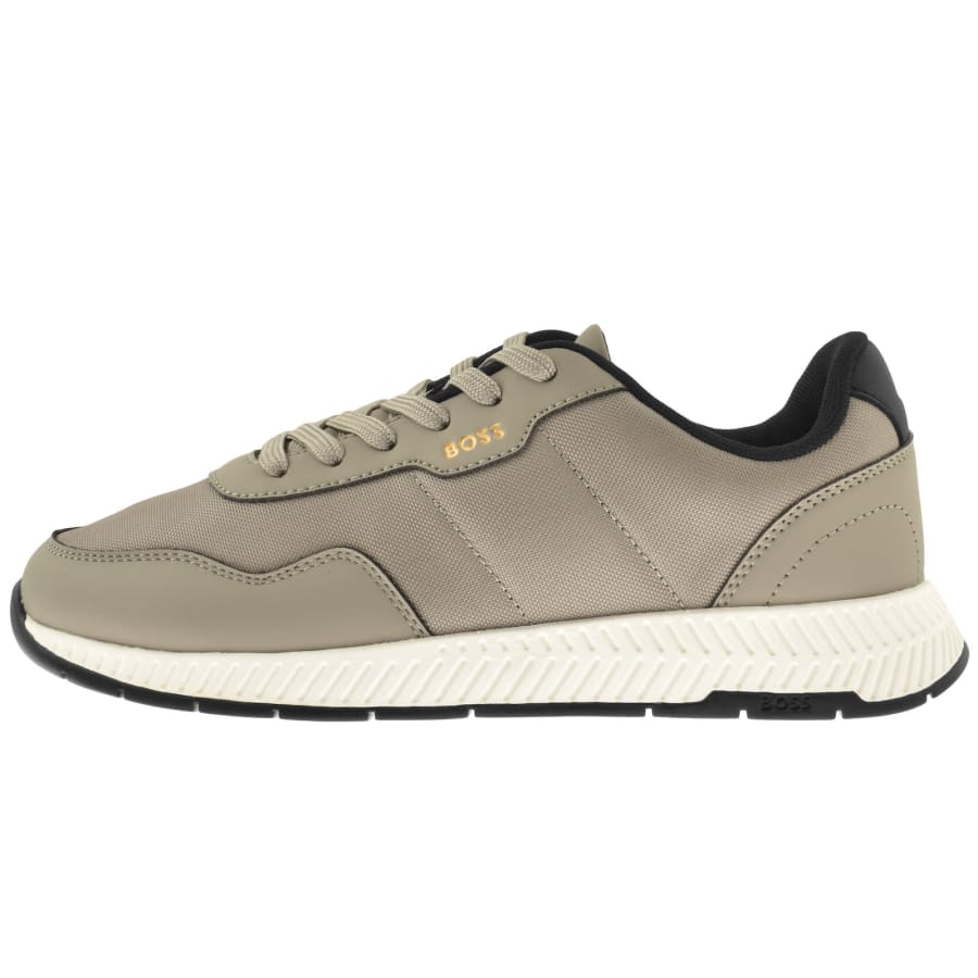 Image number 1 for BOSS Titanium Runner Trainers Beige