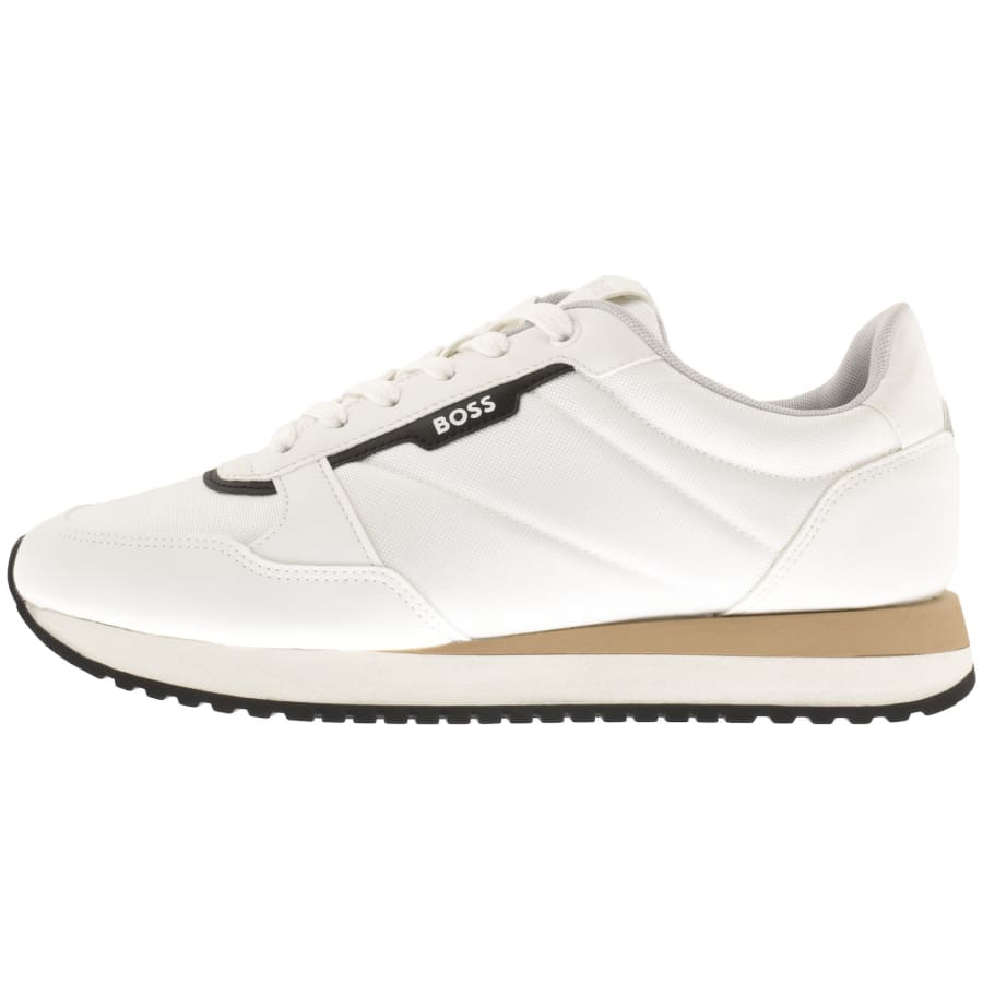 Boss white trainers sale cheap