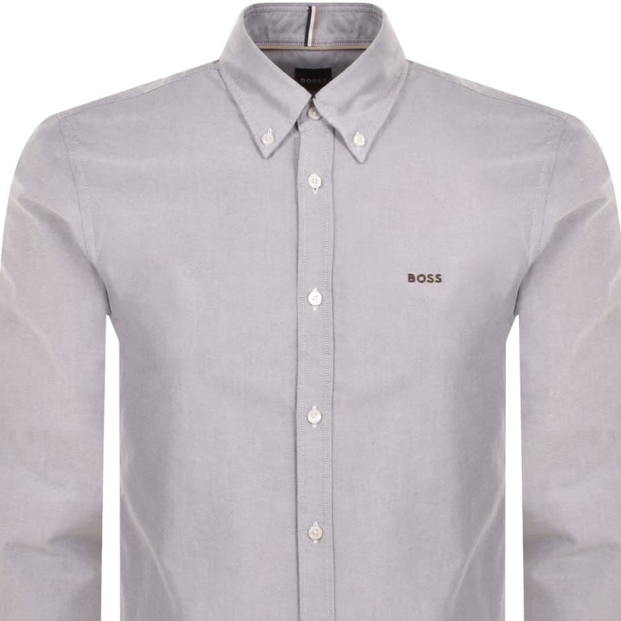 Image number 2 for BOSS H Roan Long Sleeve Shirt Grey