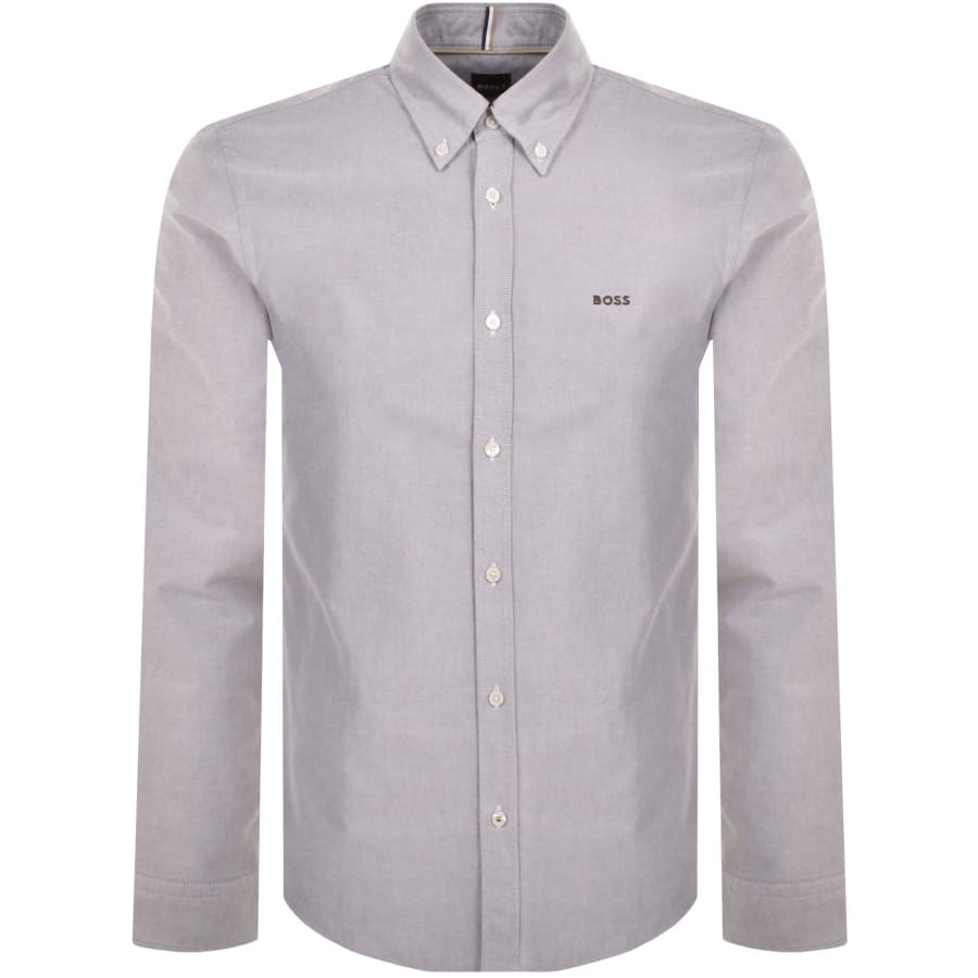 Image number 1 for BOSS H Roan Long Sleeve Shirt Grey