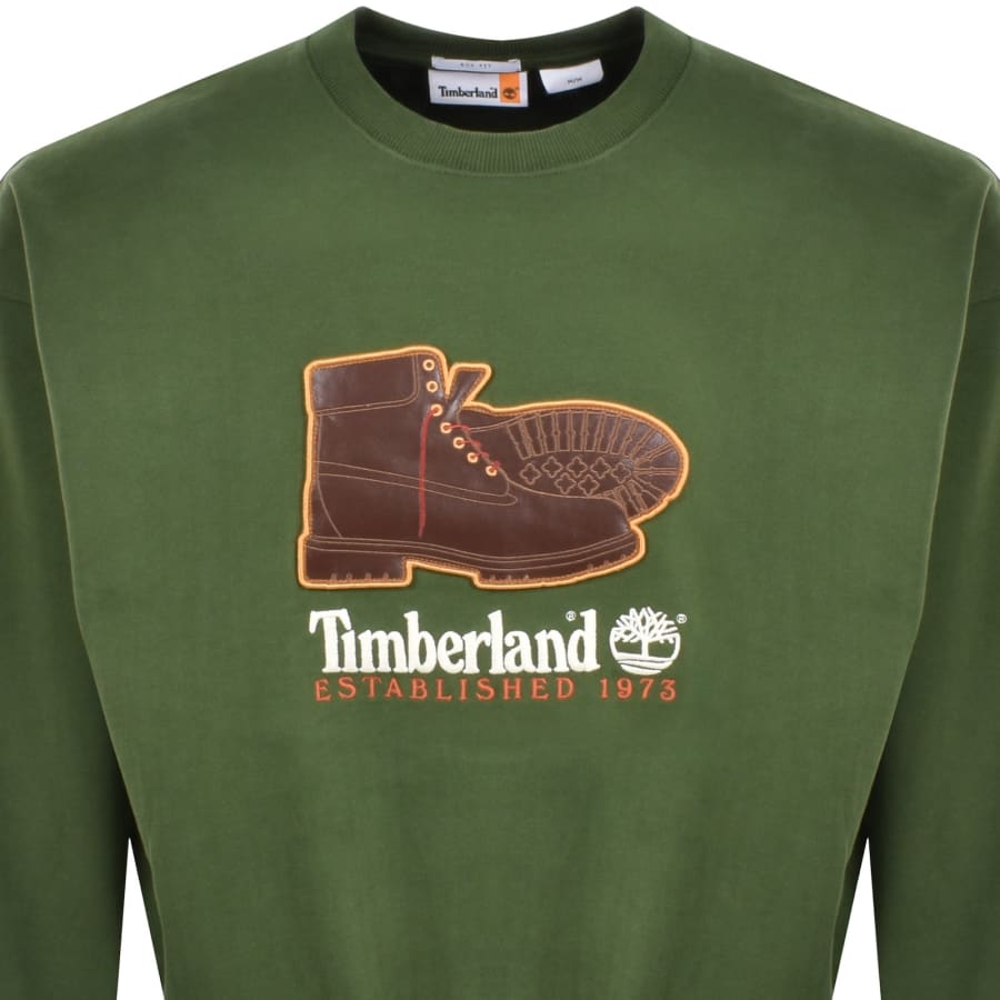 Image number 2 for Timberland Box Fit Badge Logo Sweatshirt Green
