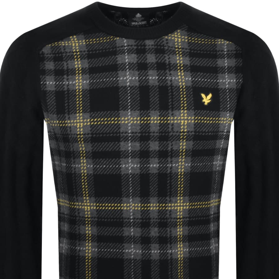 Lyle And Scott Tartan Jumper Black Mainline Menswear