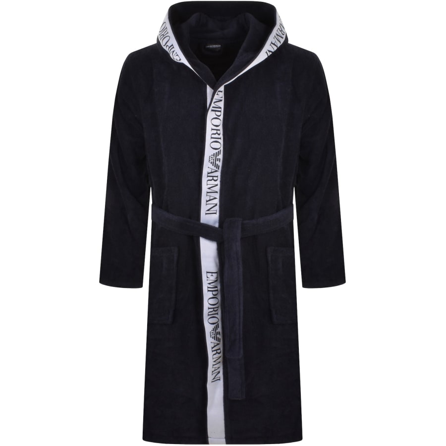 Emporio Armani Hooded Dressing Gown Navy Mainline Menswear
