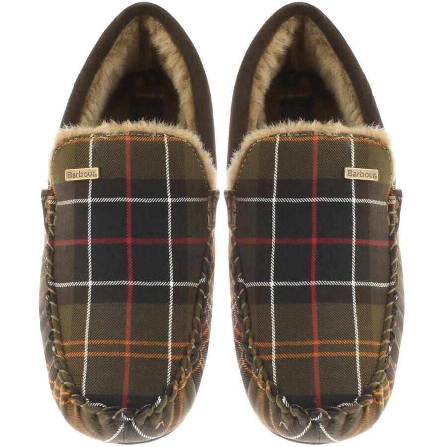 Barbour Monty Tartan Slippers Green