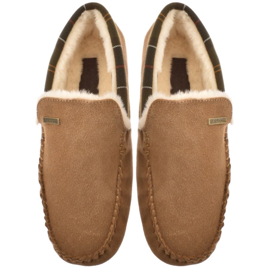 Barbour Monty Tartan Slippers Brown Mainline Menswear