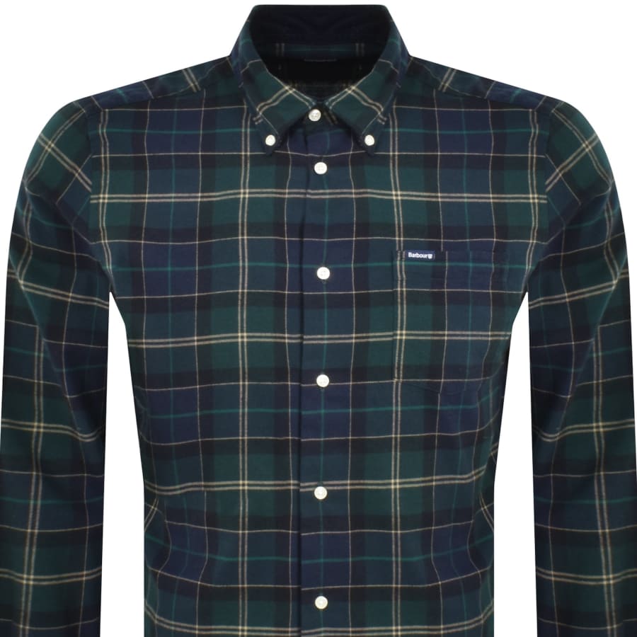 Image number 2 for Barbour Fortrose Check Tailored Fit Shirt Green