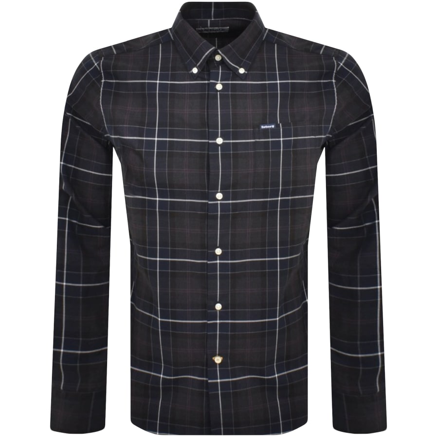 Image number 1 for Barbour Wetheram Long Sleeved Shirt Navy