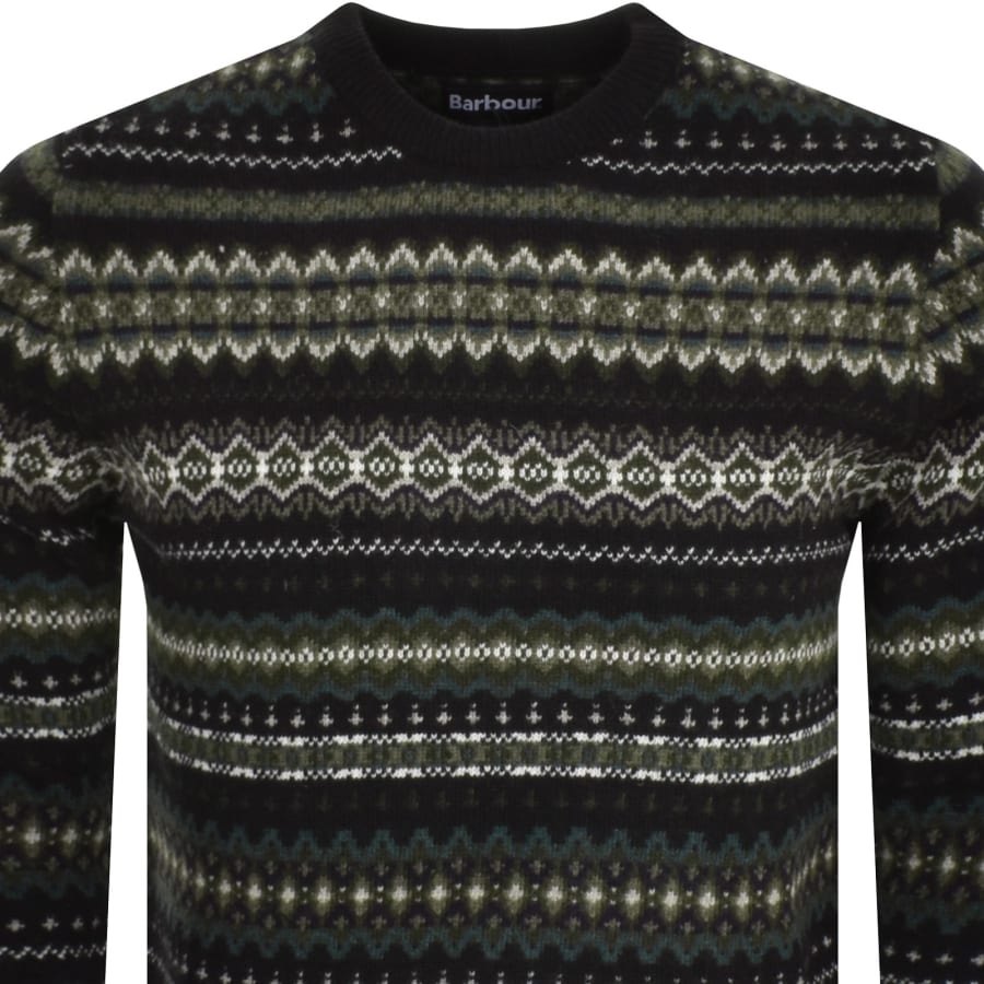 Barbour Case Fairisle Crew Neck Jumper Black