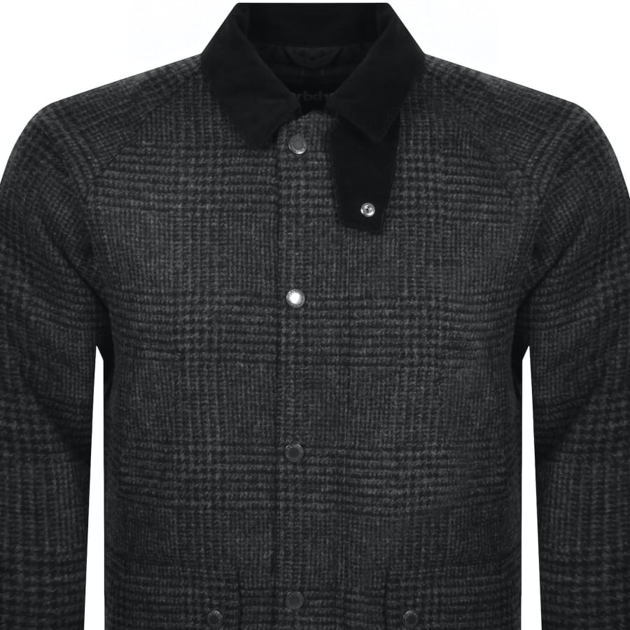 Image number 2 for Barbour Bedale Check Wool Jacket Grey