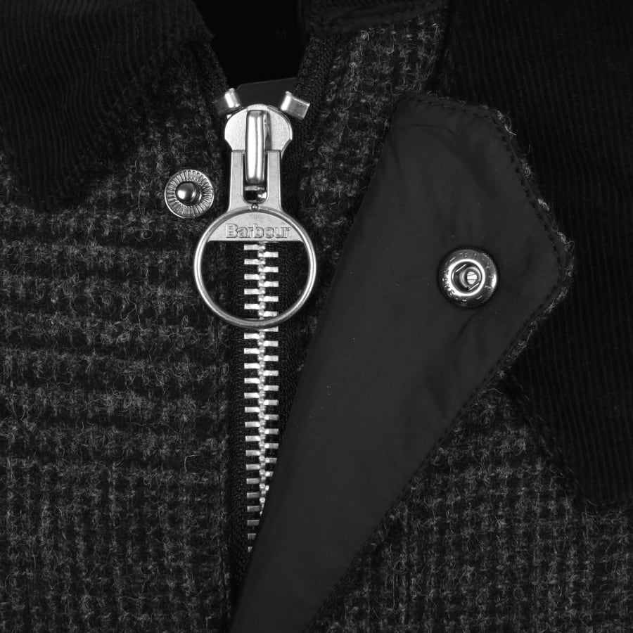 Image number 5 for Barbour Bedale Check Wool Jacket Grey