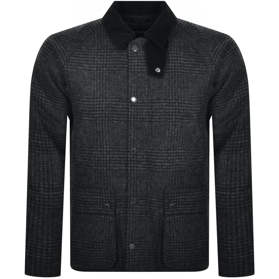 Image number 1 for Barbour Bedale Check Wool Jacket Grey