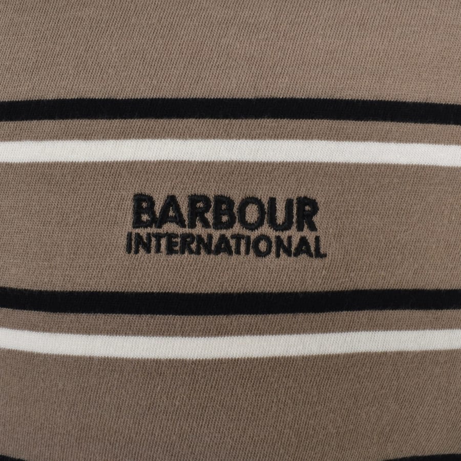 Image number 3 for Barbour International Buxton Stripe T Shirt Brown