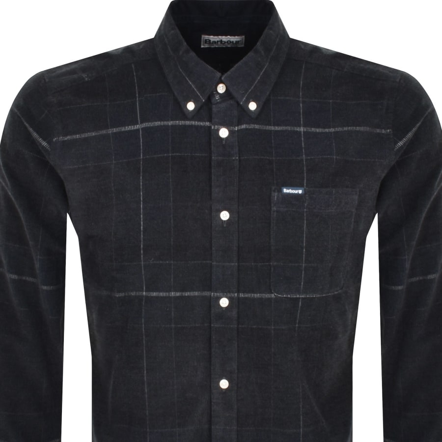 Image number 2 for Barbour Long Sleeved Corduroy Shirt Black