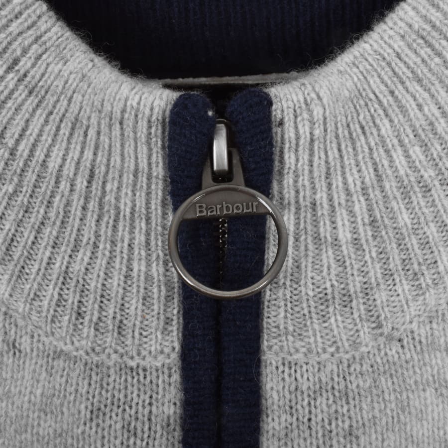 Barbour Hartfield Half Zip Knit Jumper Grey