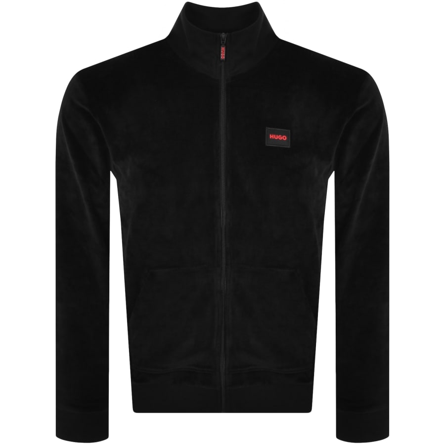 HUGO Full Zip Black Label Sweatshirt Black Mainline Menswear