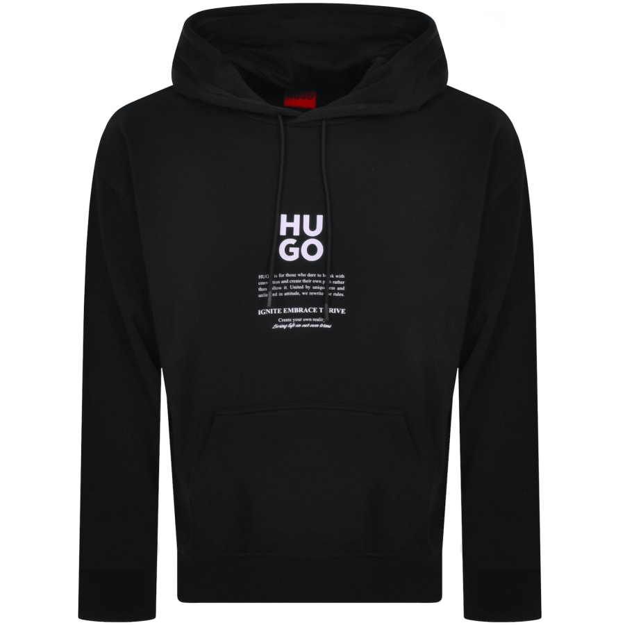 Image number 2 for HUGO Dflohood Hoodie Black