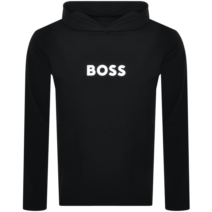BOSS Long Sleeve Hooded T Shirt Black