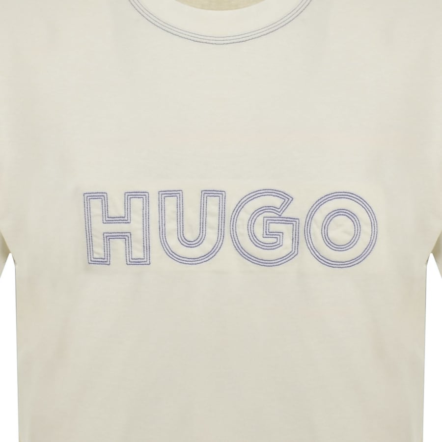 Image number 3 for HUGO Blue Nitlogo T Shirt Beige