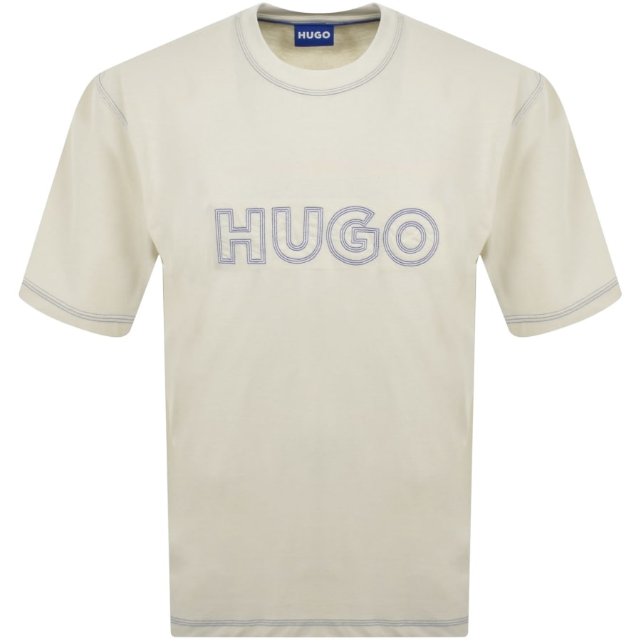 Image number 1 for HUGO Blue Nitlogo T Shirt Beige