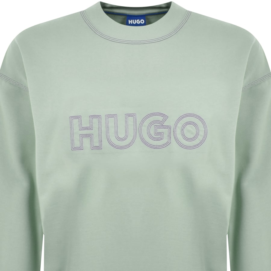 Image number 2 for HUGO Blue Nitlogo Sweatshirt Green