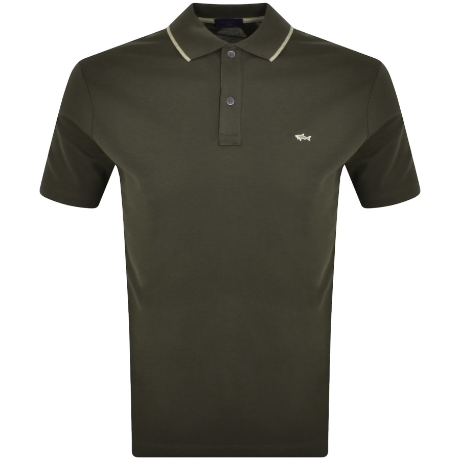 Paul And Shark Pique Polo T Shirt Green Mainline Menswear Denmark