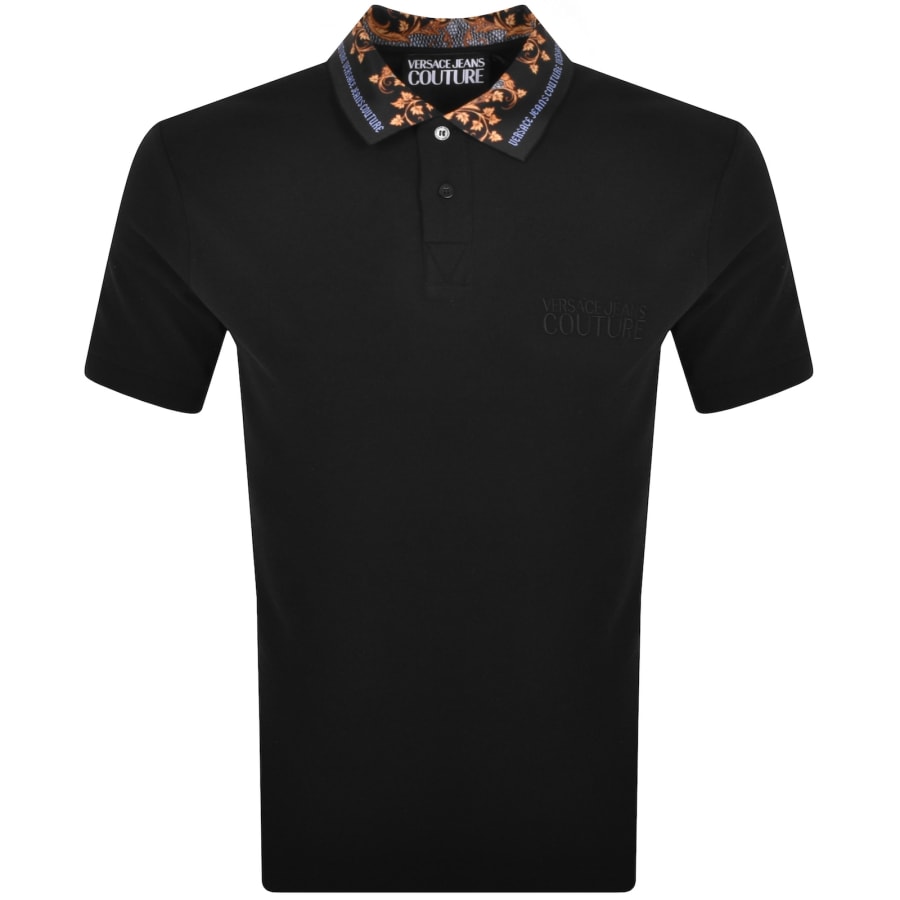 Black versace polo shirt outlet