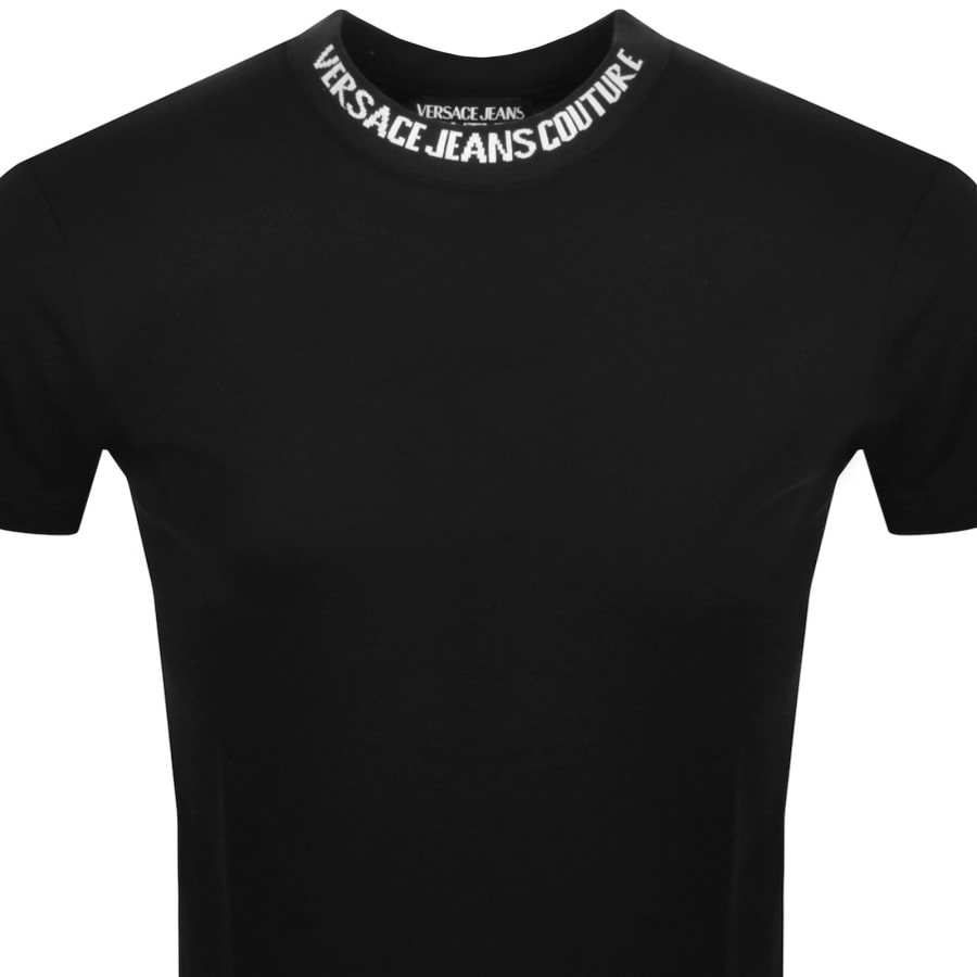 Versace jeans crew neck logo t shirt black on sale