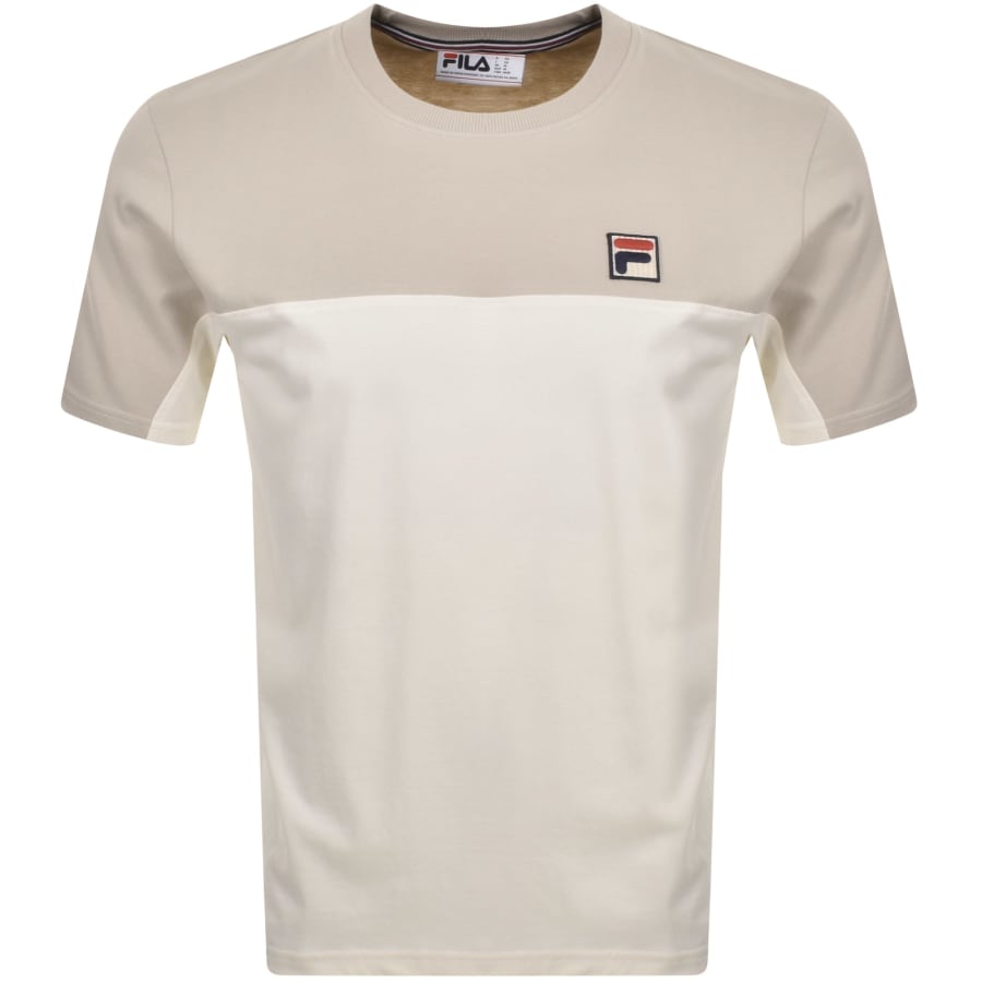 Fila Vintage Colour Block T Shirt Cream Mainline Menswear