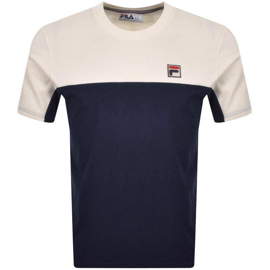 Fila Vintage Colour Block T Shirt Navy