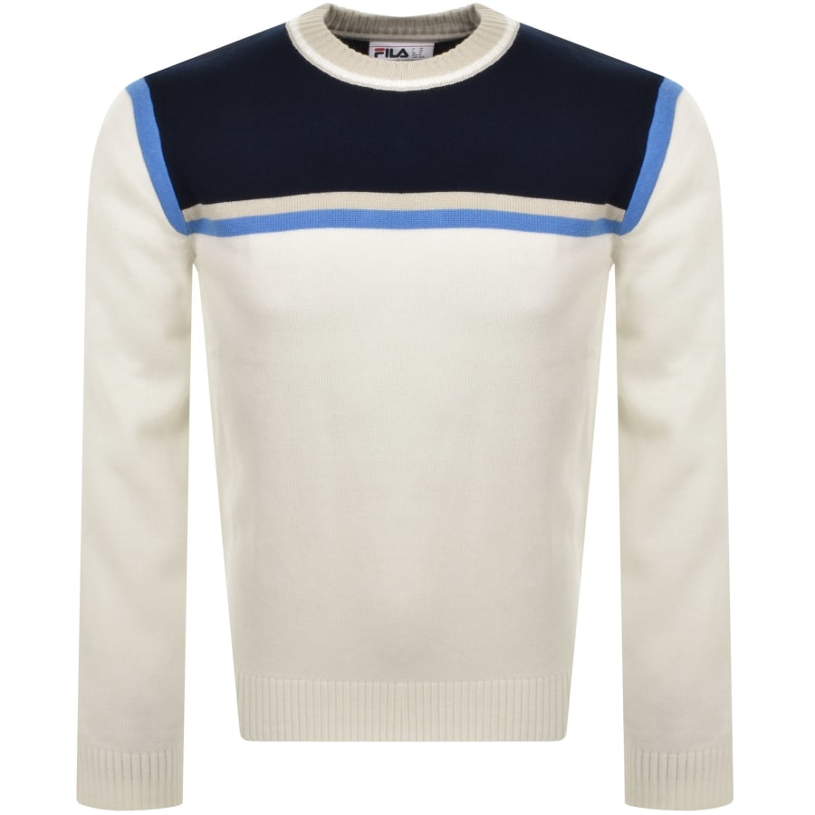 Fila Vintage Stripe Crew Jumper Cream Mainline Menswear Denmark