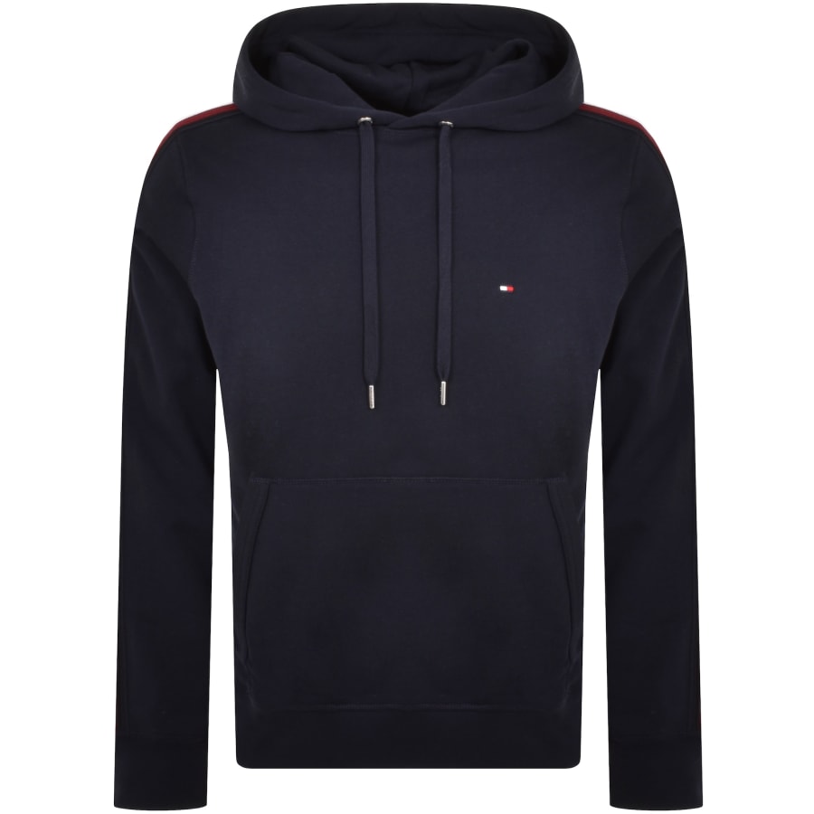 Image number 2 for Tommy Hilfiger Global Stripe Tape Hoodie Navy