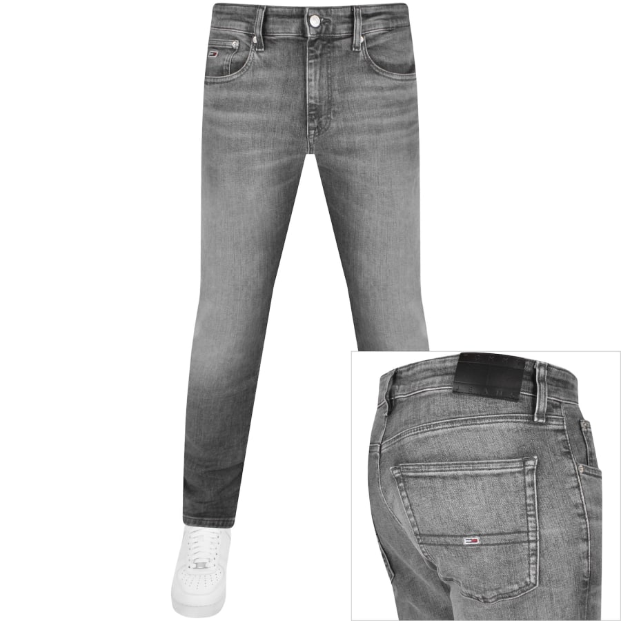 Grey slim tapered jeans sales