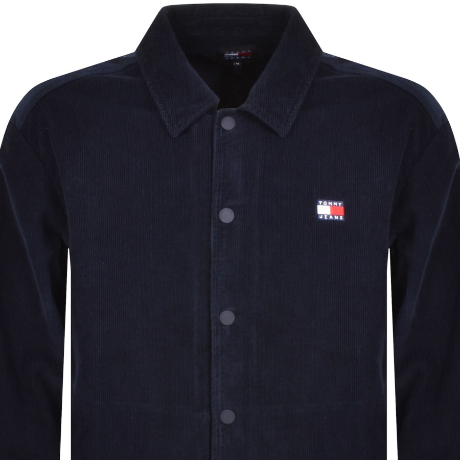 Image number 2 for Tommy Jeans Logo Overshirt Navy