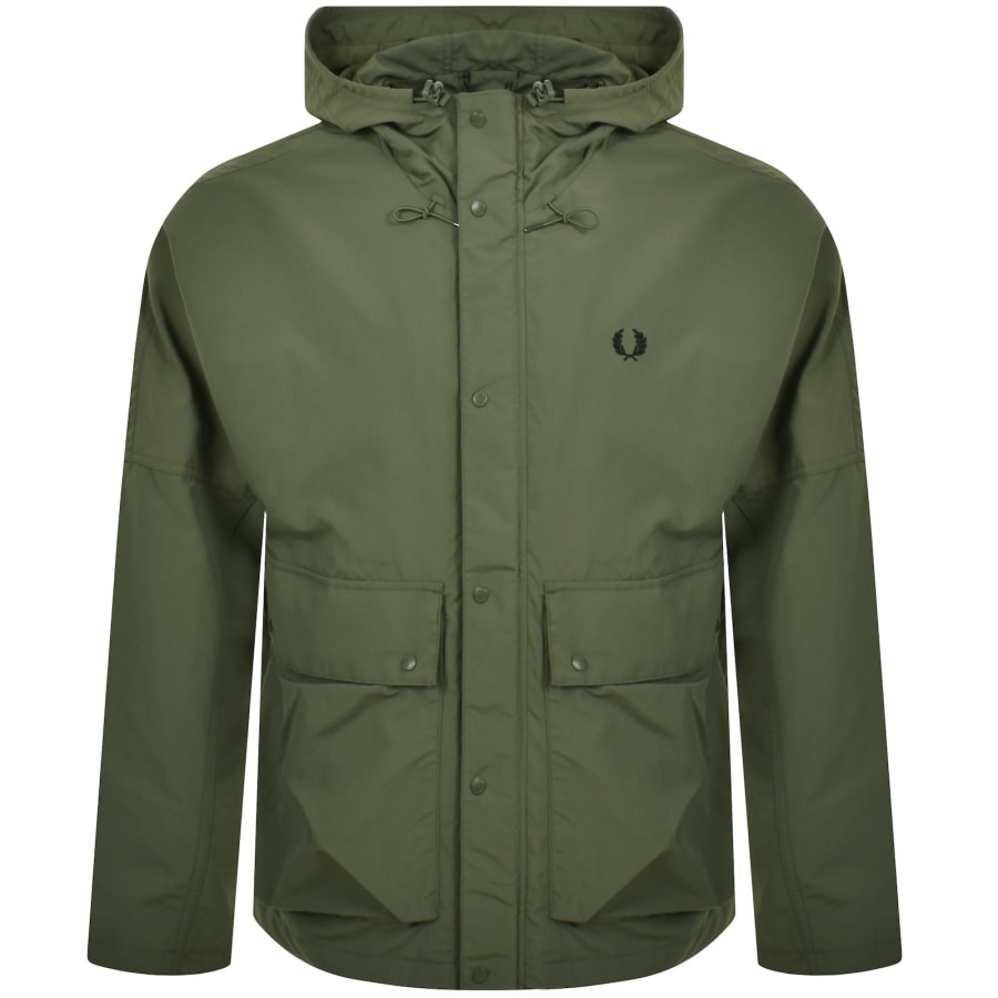 Fred Perry Short Snorkel Parka Jacket Green Mainline Menswear