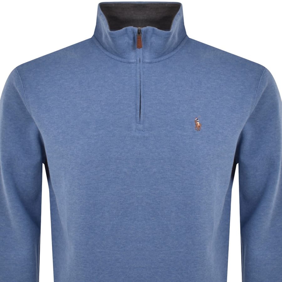 Image number 2 for Ralph Lauren Quarter Zip Sweatshirt Blue