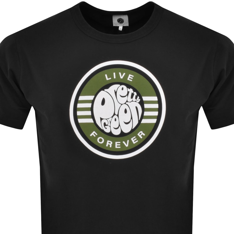 Pretty Green Live Forever T Shirt Black