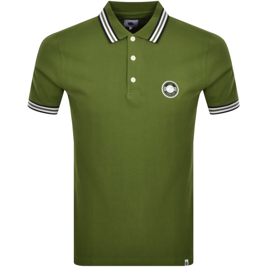 Image number 1 for Pretty Green Live Forever Polo T Shirt Green