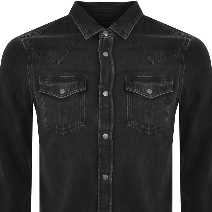 Denim shirt black clearance