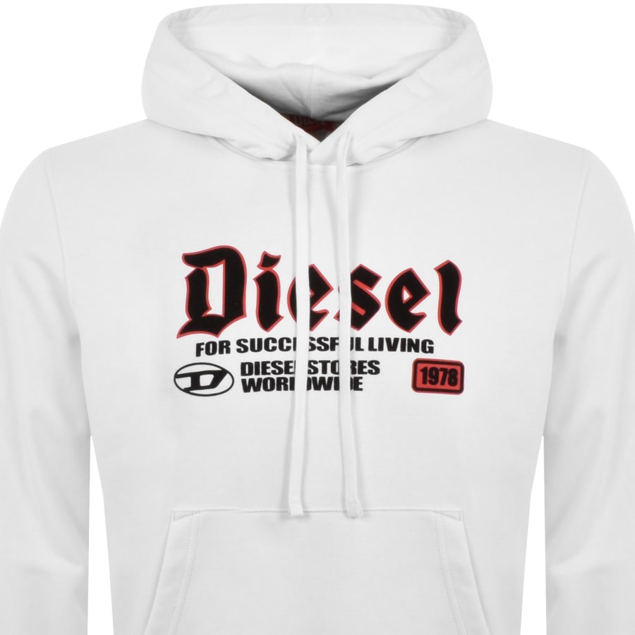 Image number 2 for Diesel Ginn K45 Hoodie White