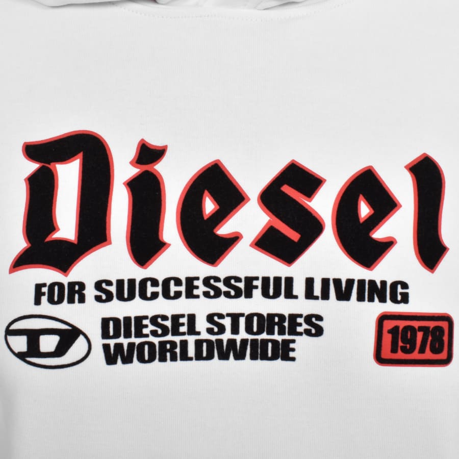 Image number 3 for Diesel Ginn K45 Hoodie White