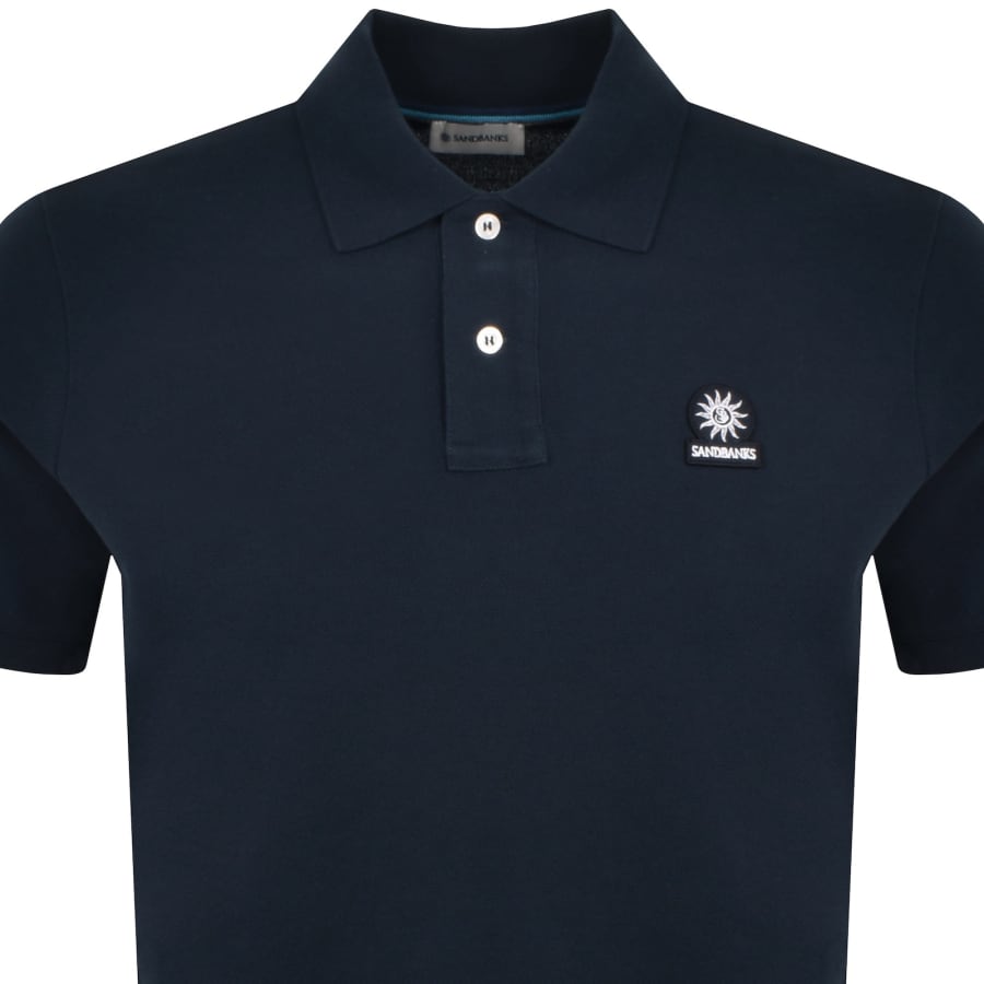 Image number 2 for Sandbanks Badge Logo Polo T Shirt Navy
