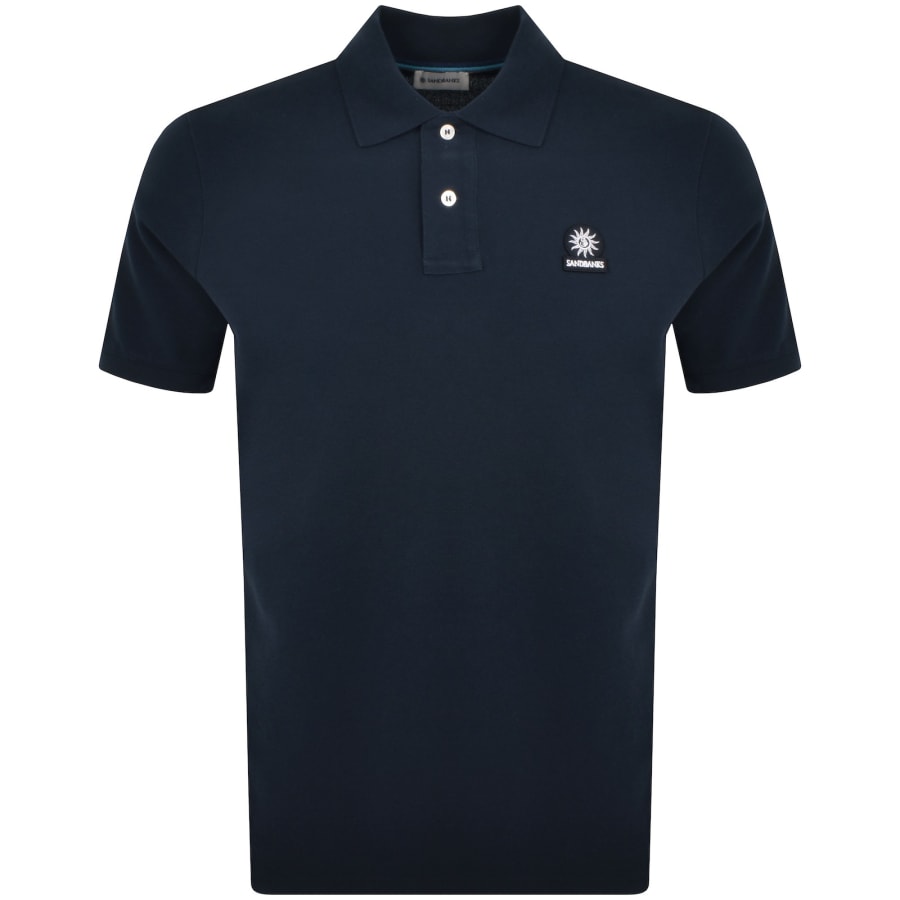 Image number 1 for Sandbanks Badge Logo Polo T Shirt Navy