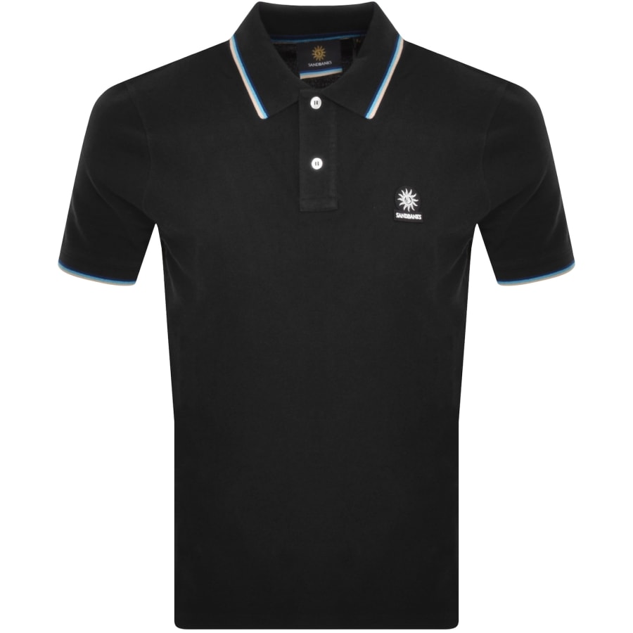 Image number 1 for Sandbanks Badge Logo Polo T Shirt Black